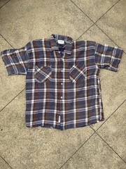 shuttle notes master cloth plaid linen cotton shirt size 4 (XL) made in Japan