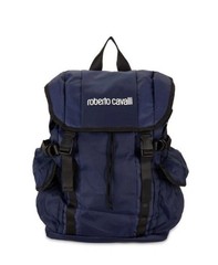 $350 Roberto Cavalli Blue Solid Men&rsquo;s Backpack