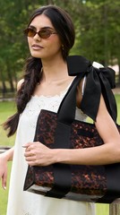 Case-Mate Black Bow Tortoise Shell Jelly Tote Bag Waterproof Beach Travel Gym