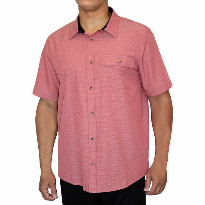 Avalanche Men&rsquo;s Performance Short Sleeve Woven Shirt Breathable Fabric B43