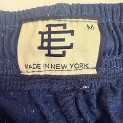 EE Eric Emanuel Basic Pink/Yellow Logo Casual Navy Mesh Basketball Shorts Med