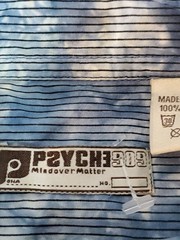 PSYCHE 909 Striped Button Up Collared Men&rsquo;s Shirt Blue Size Large Western