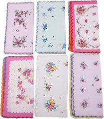 Soft Cotton Handkerchiefs for Women 12 Pack Vintage Ladies Hankies Wedding Gift