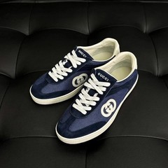 Men&rsquo;s Size US8-13 &lsquo;Blue & White&rsquo; Gucci Lido Suede Low-Top Sneakers🎁