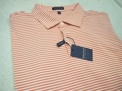 Peter Millar Crown Crafted Performance Fabric Striped Golf Shirt NWT XXL $98
