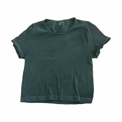 Urban Outfitters Women&rsquo;s M/L Ribbed Green Solid Knit Crew Neck Tee