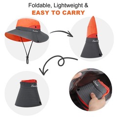 1/2x Women&rsquo;s Wide Brim Sun Hat w Ponytail Hole UV Protection for Camping Fishing
