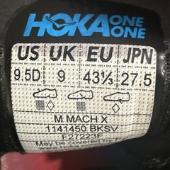 Hoka One One Mach X Black Rainbow Running Shoes Mens Size 9.5 D