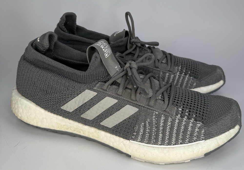 Adidas Pulseboost Hd Grey Three Knit Running Men&rsquo;s Size 12 Shoes FU7338