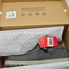 HEY DUDE Shoes WALLY SOX Mens Size 12-15 Charcoal Gray Casual Slip-On Moccasin