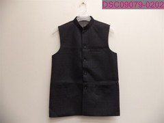 Nadeem Kurta Palace Men&rsquo;s Button Up Vest Black Size Medium