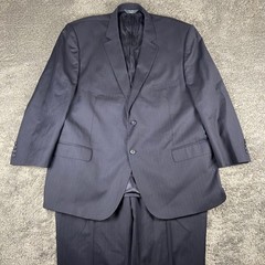 Pronto Uomo Platinum 2 Piece Suit Mens 52R Blue Pinstripe Wool Blazer Trouser