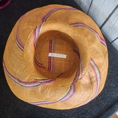 ONIGO Raffia Wide Brim Sun Hat Madagascar Boho Resort Small 20&Prime;