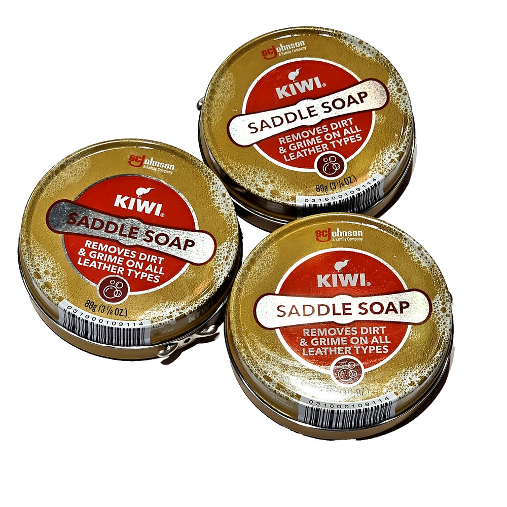 3 Pack Scjohnson Kiwi Saddle Soap Removes Dirt & Grime On All Leather Types