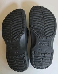 Crocs Baya Flip Flop Sandals Black Thong Slip On Spell Out Mens 5 Womens 7