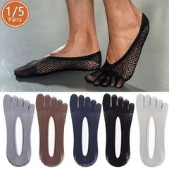 Mens 5 Toe Socks Invisible No Show Breathable Thin Non Slip Ankle Socks UK