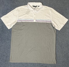 Travis Mathew Men&rsquo;s First Timer Golf Polo Shirt Striped Colorblock New NWT