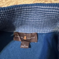 Robert Talbott Men’s Blue Solid Cotton Blend Full Zip Pullover Sweatshirt S