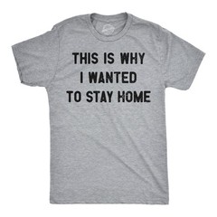 Mens Funny T Shirts This Is Why I Wanted to Stay Home Sarcastic Introvert Tee
