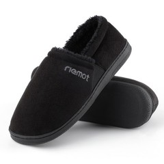 riemot Mens Moccasin Slippers Winter Soft Memory Foam House Shoes Warm Slipon