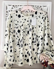 TED BAKER 🎀 Dannica BLOUSE Size 1 UK 8 Top RRP £125 Top Dots