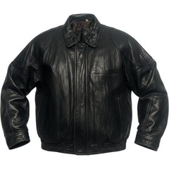 Roundtree & Yorke Mens Vintage Black Leather Bomber Jacket Large Heavyweight 90s