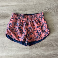 Lululemon Choose A Side Reversible Short Navy Peach Floral Size 6