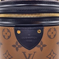 Authentic Louis Vuitton Cannes Reverse Monogram Vanity Bag Gold HW w/ Strap