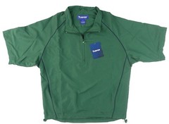 NWT Turfer Men 1/4 Zip Short Sleeve Green Mesh Windbreaker Pullover Jacket M