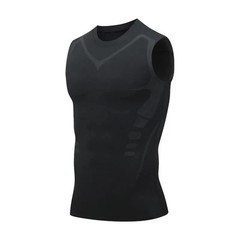 Men Compression Shirt Version Ionic Shaping Sleeveless Vest Sport Tank Top S-2XL