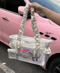 Lolita Ribbon Itabag Transparent Tote Girls Handbag Shoulder Bag Crossbody Bags