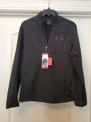 Spyder Men&rsquo;s Full Zip Relaxed Fit Jacket – Lined – Black – MEDIUM – NEW w/tags