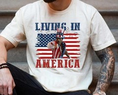 New Living In America T-shirt, Retro USA Shirt, 4th Of July Tee
