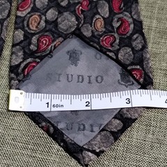 Robert Talbott Studio James Inc Handmade Silk Paisley Tie Black Gray Red Tan