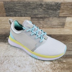 Kuru Atom Womens Shoes Sz 7.5 M Athletic Bright White Ice Blue Lace-Up Sneakers