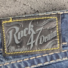 Wrangler Rock 47 Jeans Mens 38×36 Blue Bootcut Medium Wash Cowboy Western Denim