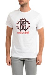 Roberto Cavalli « Beachwear » Men&rsquo;s White Graphic Print T-Shirt Sz S M L XL 2XL