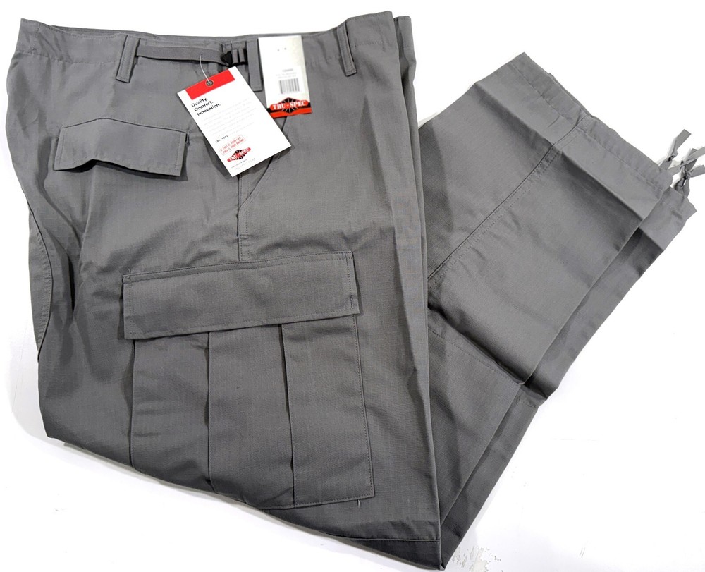 NEW SMALL SHORT TRU-SPEC MENS POLY COTTON RIPSTOP BDU PANTS 1304 GREY SM SHORT