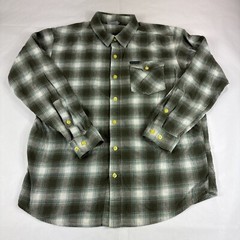 Colombia Flannel Shirt Men L Green Tartan Long Sleeve Button Up Outdoors Camping