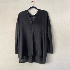 Vince V-Neck Long Sleeve Silk Blend Blouse Loose Fit Top Size XS Chic Quiet Lux