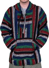 Mexican Poncho Baja Hoodie-Surfer DrugRug Jacket Unisex sz: M, L, XL, 2XL, 3XL