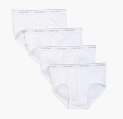 Calvin Klein 4 Pack Classic Fit 100% Cotton Briefs White