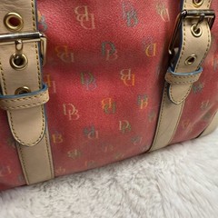 Dooney & Bourke Monogram Multi-Color DB Logo Satchel with Leather Trim