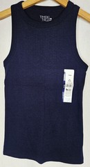 Time and Tru Regular / Plus Blue Fitted High Neck Rib Tank Top XS XL 2XL or 3XL