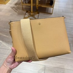 Tory Burch Blake Swingpack Leather Crossbody Messenger 176874 Warm Biscuit $300