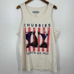 Chubbies Tank Top Men&rsquo;s XL White Cream Fourth of July 4th USA Cotton New NWT