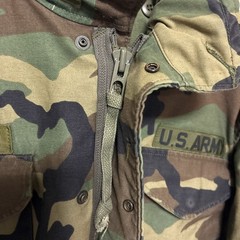【US ARMY】 87年納入 米軍 実物 M-65 ウッドランドカモ フィールドジャケット S-3674
