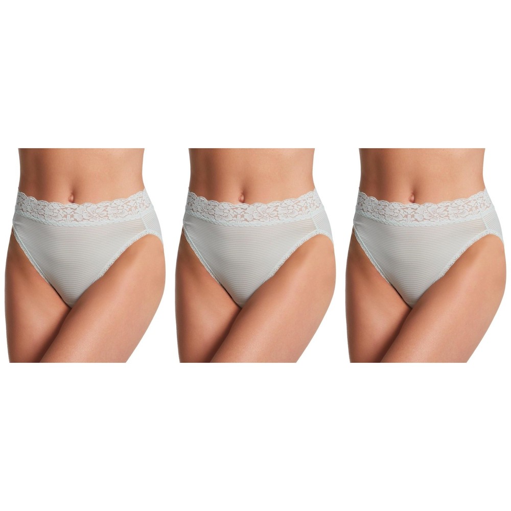 3 Pack Vanity Fair 13280 Flattering Lace Hi-Cut Panty Red White Mint Quartz 6~ 9