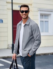Men&rsquo;s Thin Spring Jacket Full-Zip Lightweight Bomber Jacket Casual Track Coat US
