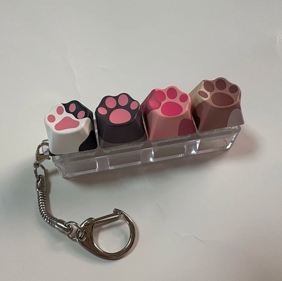 1 pc Cat Claw Keychain Stress Relief Click Toy Cute Pendant